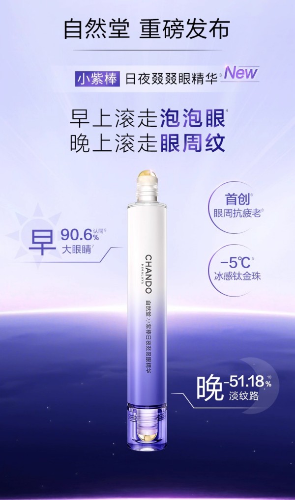 自然堂小紫棒日夜叕叕眼精华携双头滚珠来袭