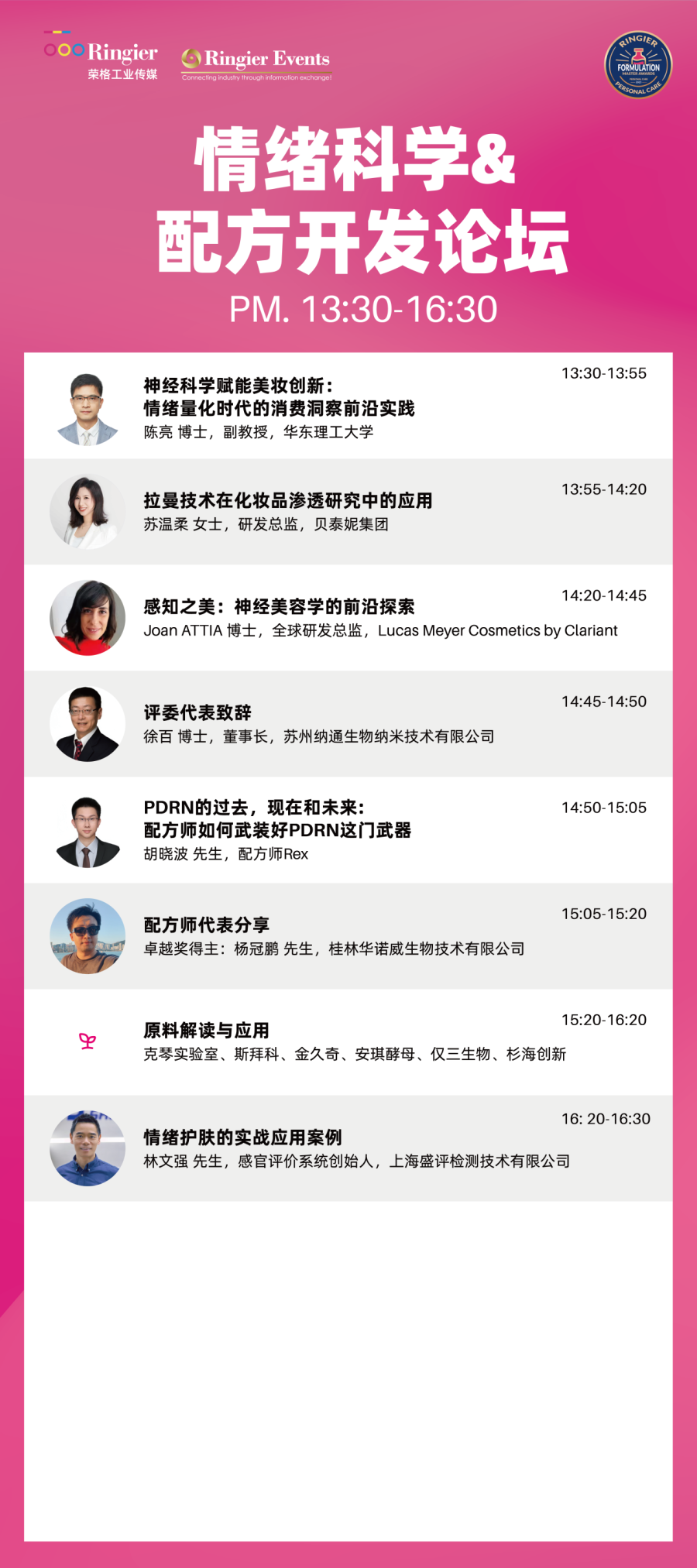 PCT 个人护理品技术高峰论坛：150场技术发布-技术论坛 | 创新发布论坛 | 企业专场