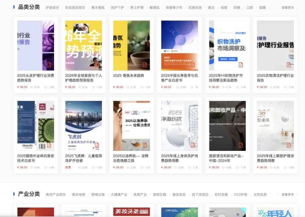 妆榜报告库：美妆行业的全品类报告聚合平台