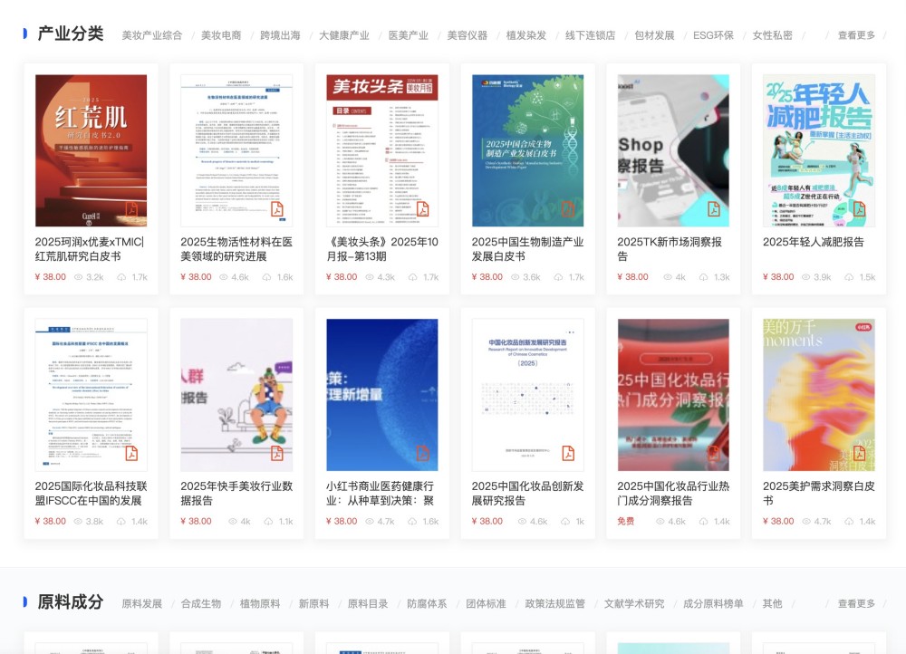 妆榜报告库：美妆行业的全品类报告聚合平台