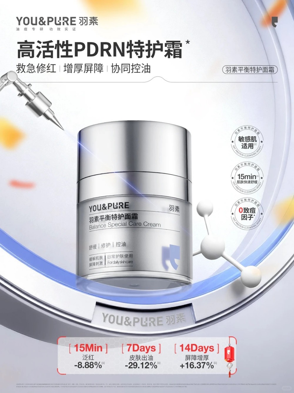  YOU&PURE羽素高活性PDRN特护霜新品上市