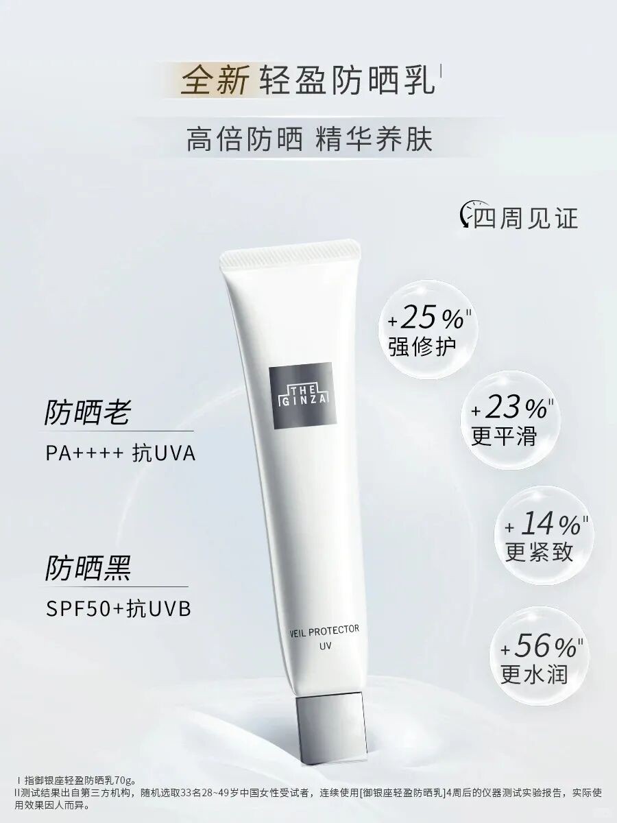 THE GINZA 御银座轻盈防晒乳新品上市