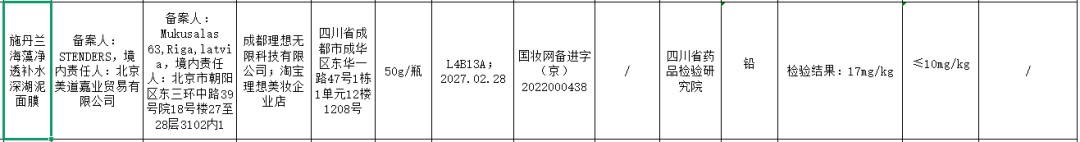 铅超标70%！LVMH旗下施丹兰大牌面膜再登“黑榜”