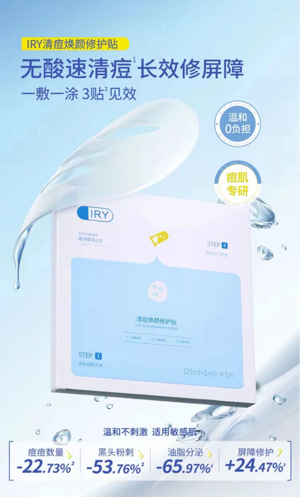 IRY清痘焕颜修护贴新品上市