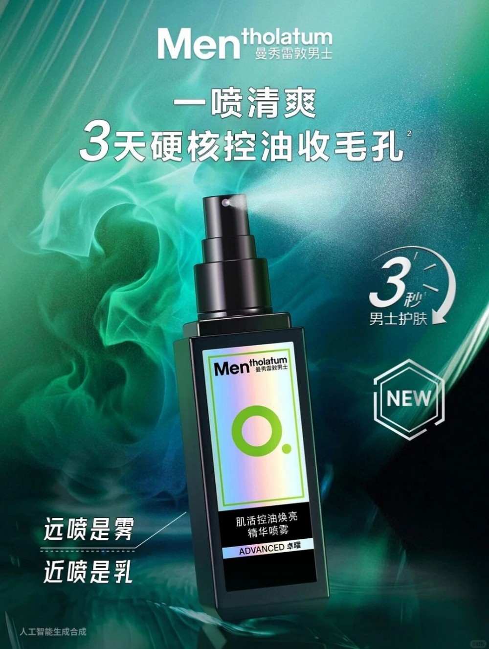 曼秀雷敦男士控油精华喷雾新品上市