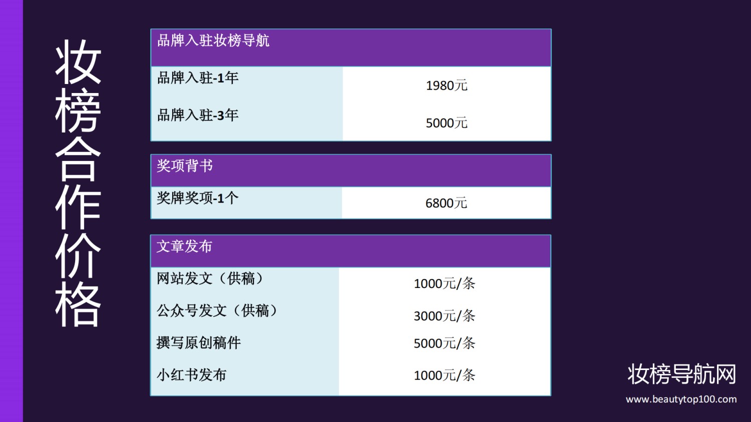 妆榜导航企业入驻收录和招聘发布说明!