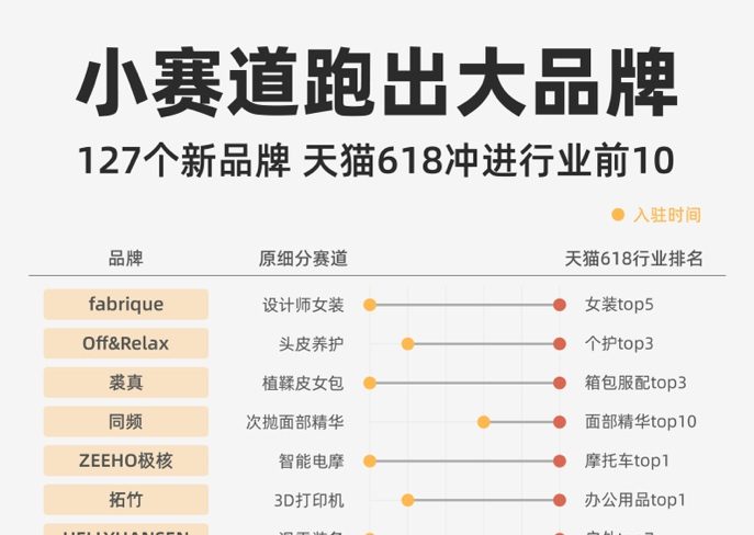 逆势突围！127 个新品牌凭细分赛道，闯入天猫行业前10