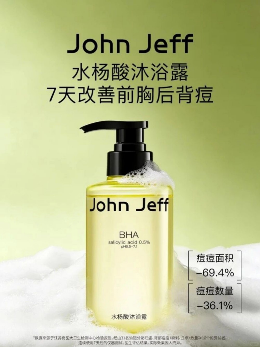John Jeff 水杨酸沐浴露新品上市