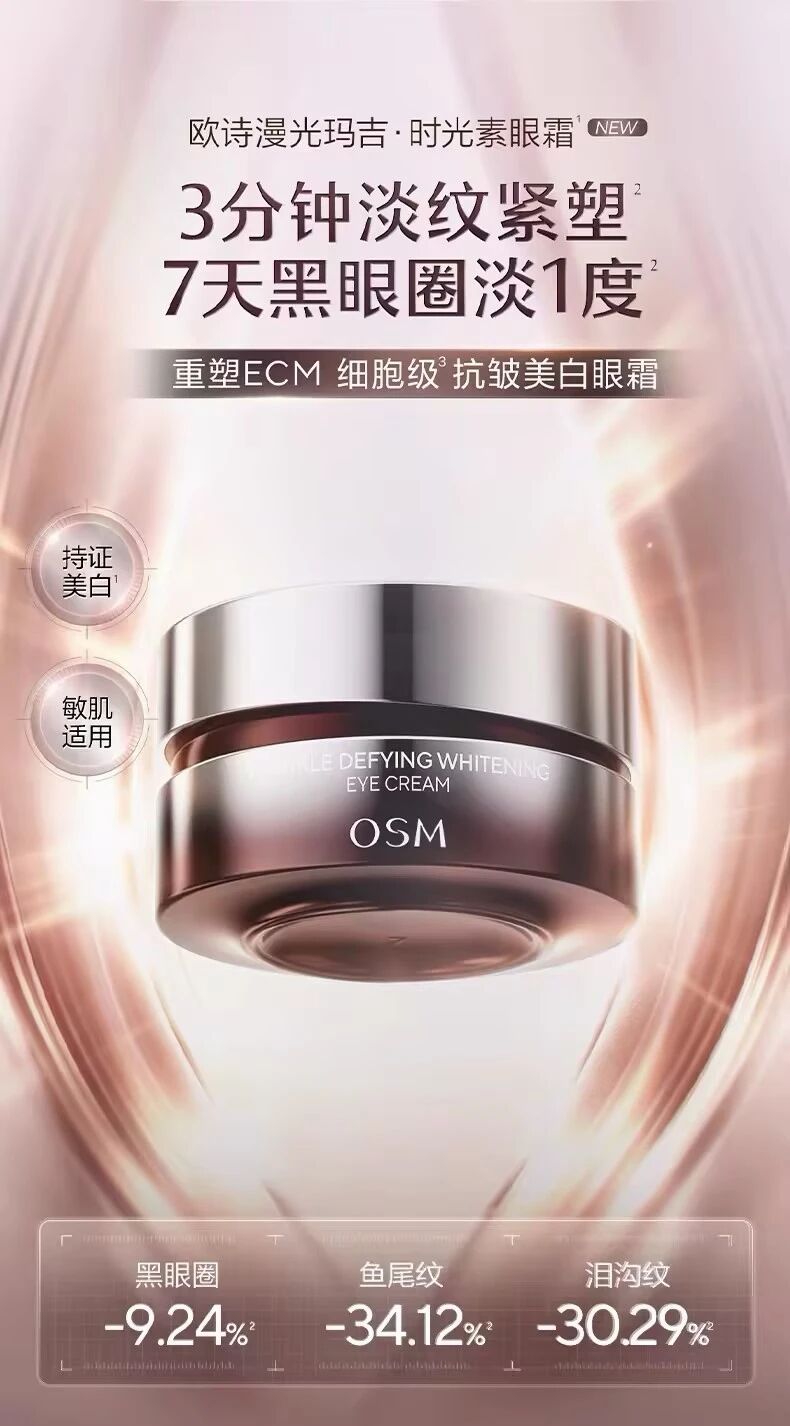 欧诗漫光蕴透白赋活紧致眼霜新品上市